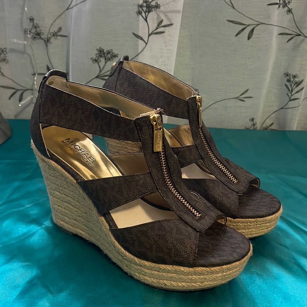 Michael Kors, Size, 7 1/2, Brown with MK logo